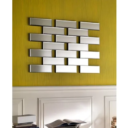 Specchio design componibile effetto mattoni Iris di Stones