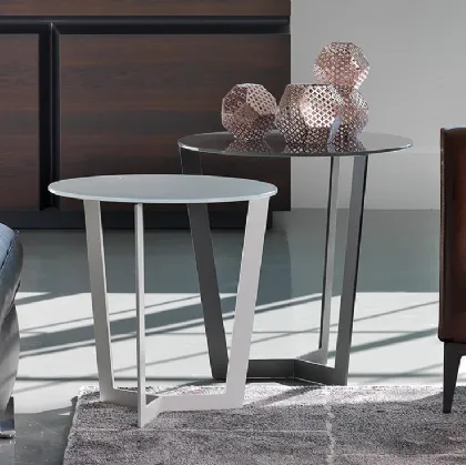 Tavolino in acciaio e cristallo verniciato Jolly di Cattelan Italia
