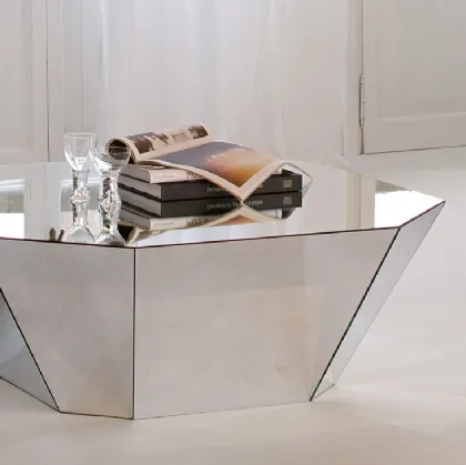 Tavolino rivestito completamente in cristallo specchiato Otto di Cattelan Italia