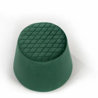 Pouf Buddy in velluto verde trapuntato di Stones