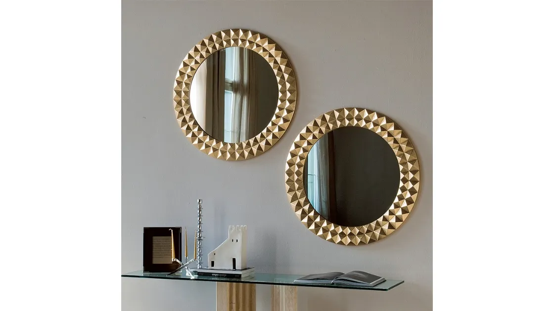 Specchio Egypt con cornice in legno in foglia oro di Cattelan Italia