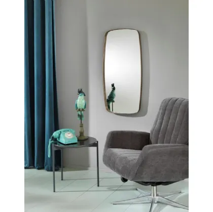 Specchio Plinio con cornice in metallo color bronzo di Stones
