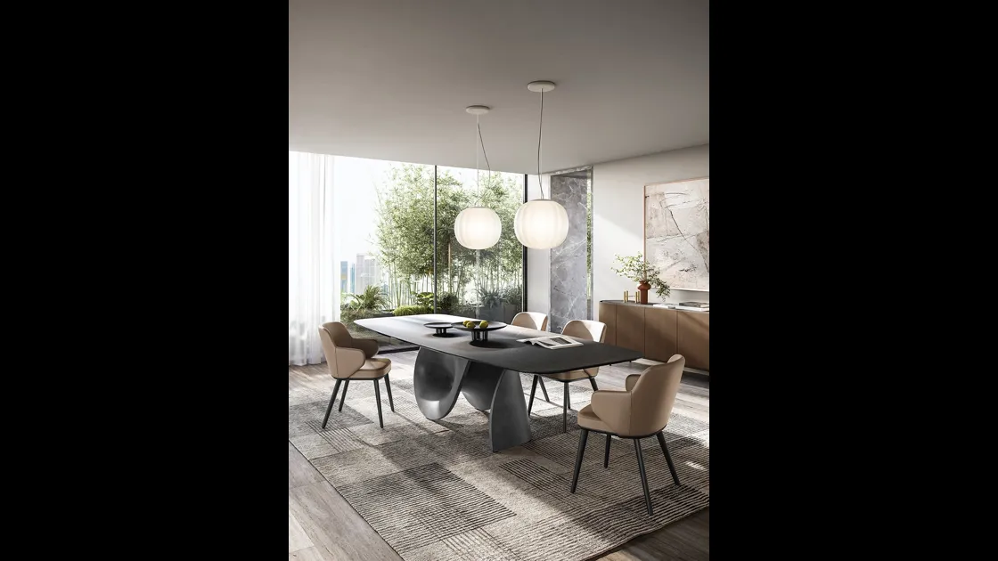 Tappeto Zen ispirato ai disegni ad inchiostro giapponesi di Calligaris