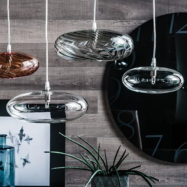 Lampada a sospensione in vetro borosilicato trasparente Lim di Cattelan Italia