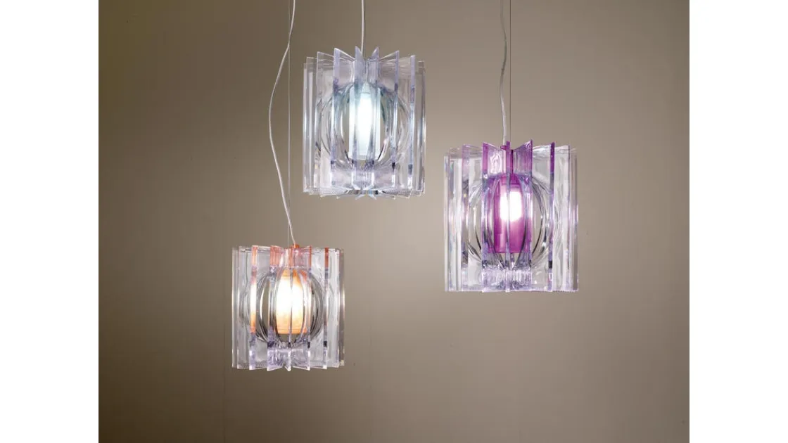 Lampada a sospensione in vetro Pisa di Stones