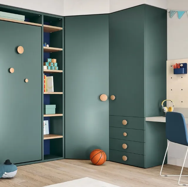 Cameretta componibile Kids space 28 in melaminico di Nidi