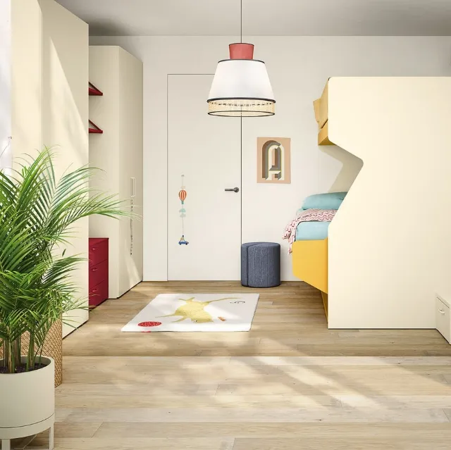 Cameretta con letti a castello Kids space 30 in melaminico di Nidi