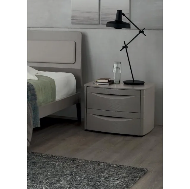Comodino King in melaminico laccato Grigio di Maronese Acf