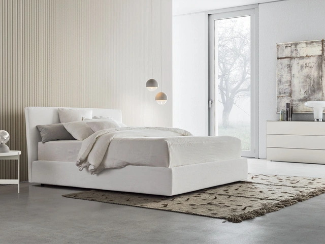 Letto in tessuto con box contenitore Beta Up di Pianca