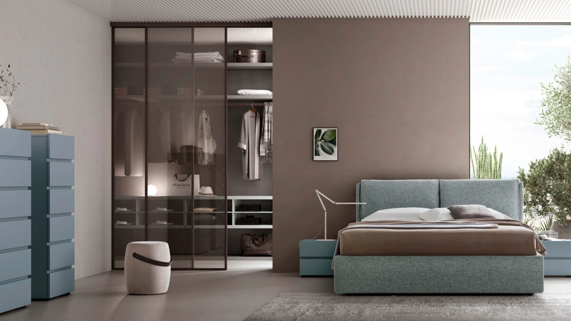 Letto imbottito Ester con box contenitore di Maronese