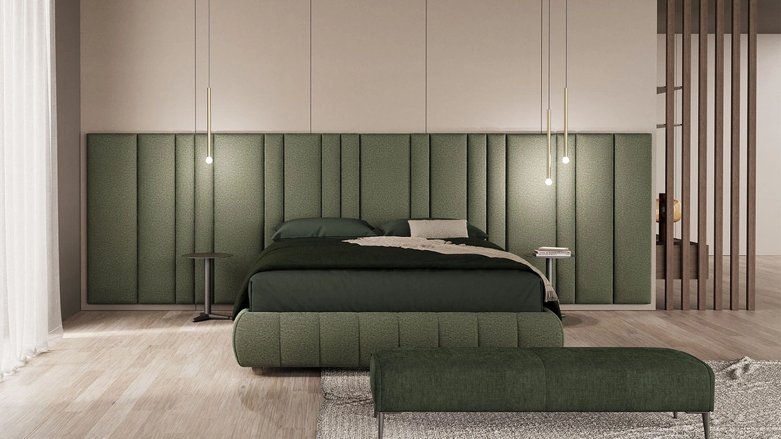 Letto imbottito Euclide di Novaluna