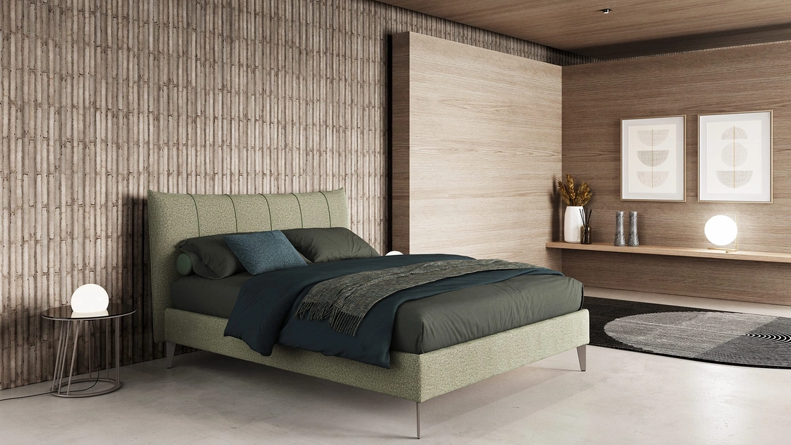 Letto matrimoniale in tessuto Harlem di Novaluna