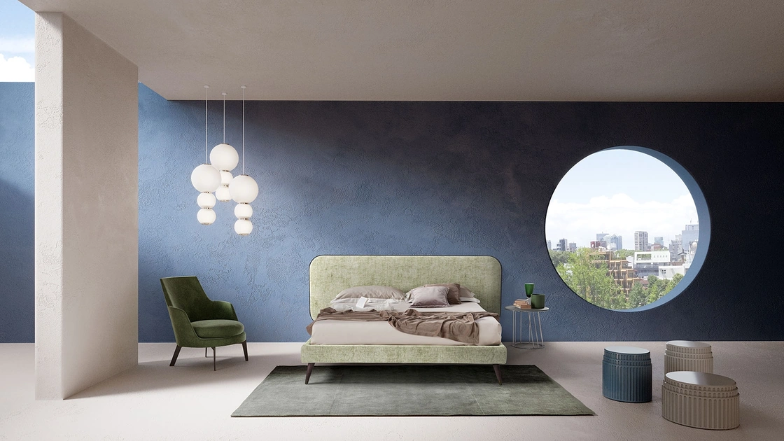 Letto in tessuto Elysium Slym di Novaluna