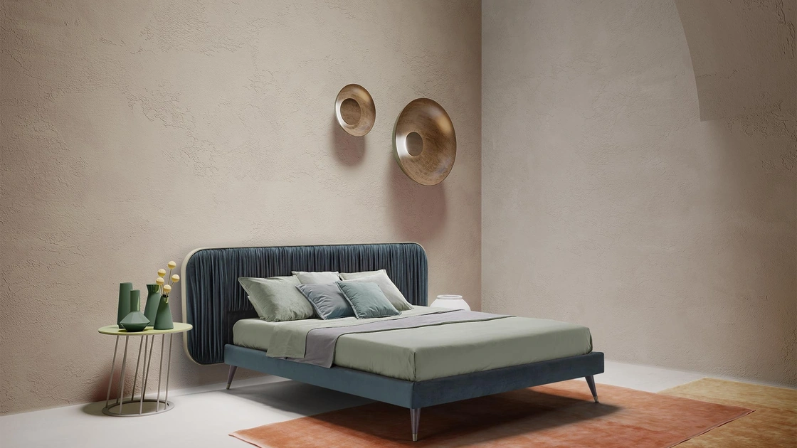 Letto in tessuto Elysium Velvet di Novaluna