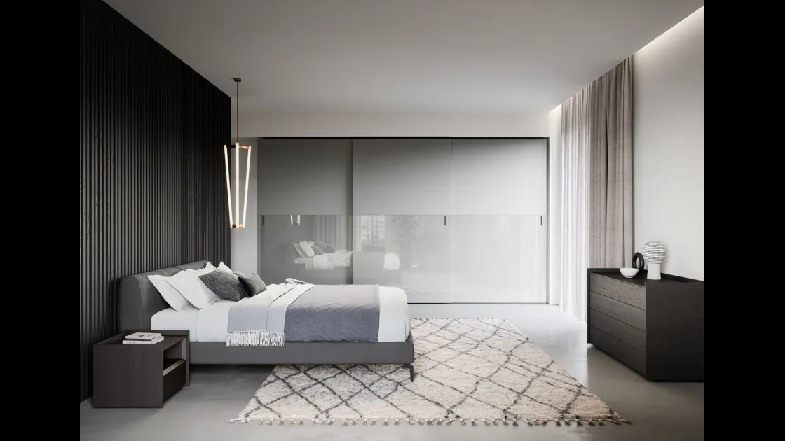 Letto in tessuto imbottito Margot di Novamobili