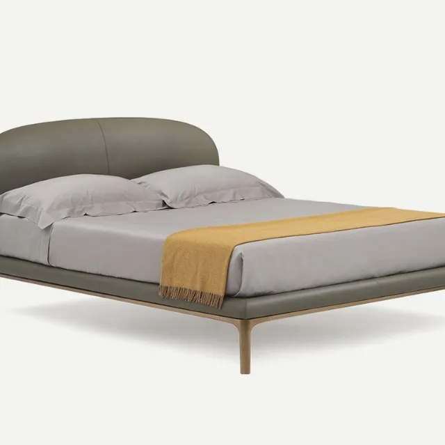 Letto in pelle con testiera imbottita Rada di Pianca