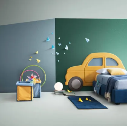 Letto moderno in tessuto per bambini Car di Bside