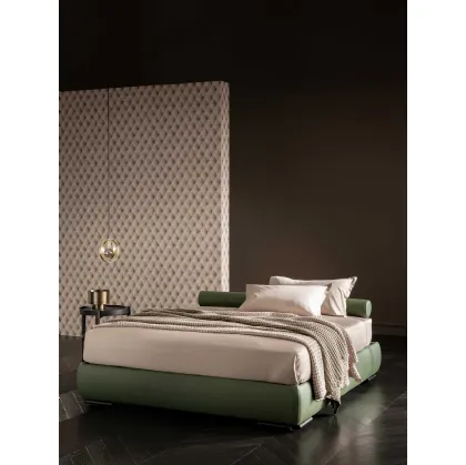 Letto Soul Sommier in pelle con contenitore di Altrenotti