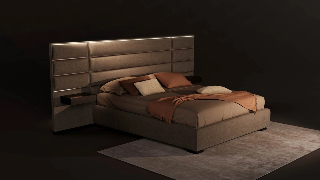Letto imbottito Tamigi di Novaluna