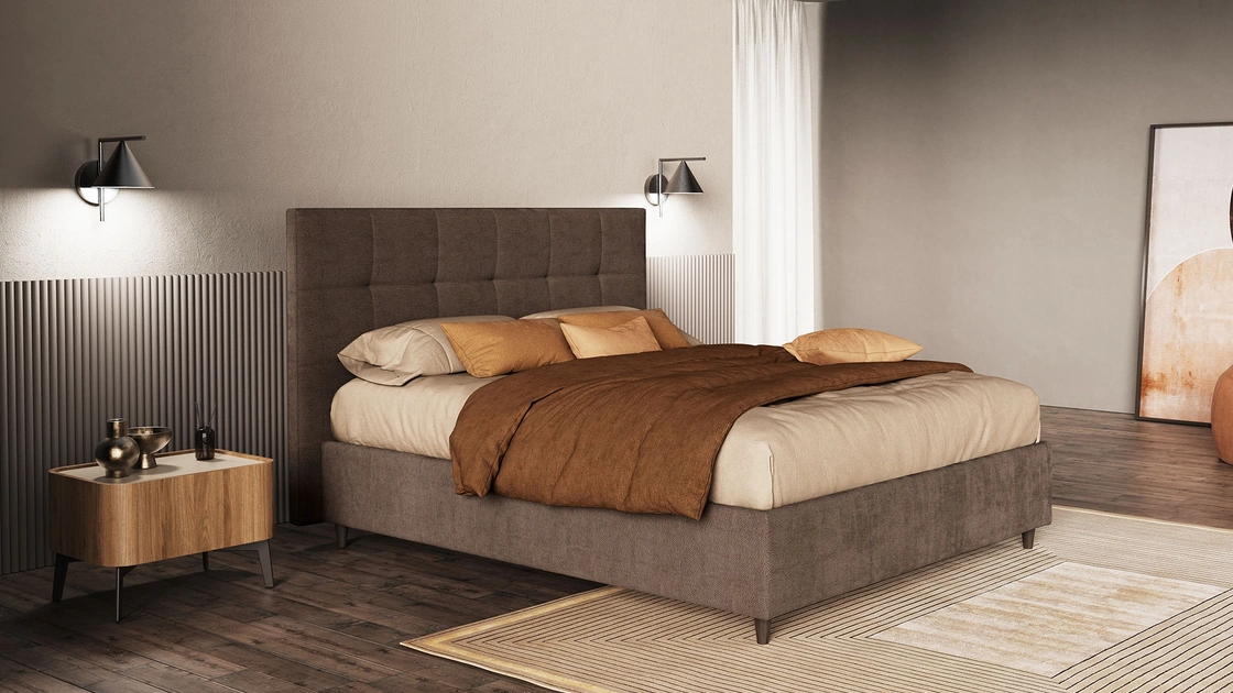Letto con testiera trapuntata Wall di Novaluna