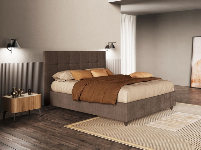 Letto con testiera trapuntata Wall di Novaluna