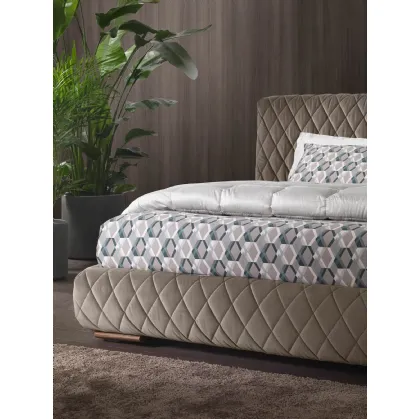Letto in tessuto trapuntato con box contenitore Why Not Canto di Altrenotti