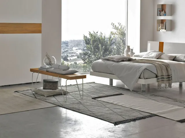 Letto in tessuto imbottito con testiera Blade di Giessegi