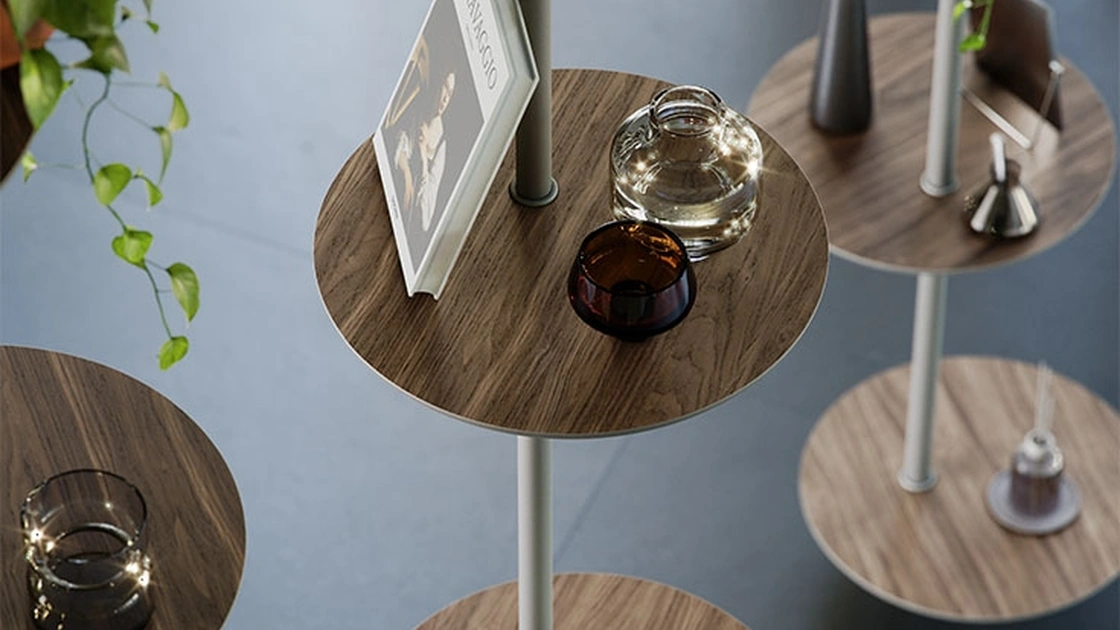 Libreria freestanding Address in acciaio e legno di Cattelan Italia