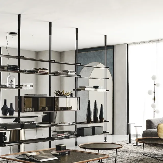 Libreria in legno e metallo Freeway di Cattelan Italia