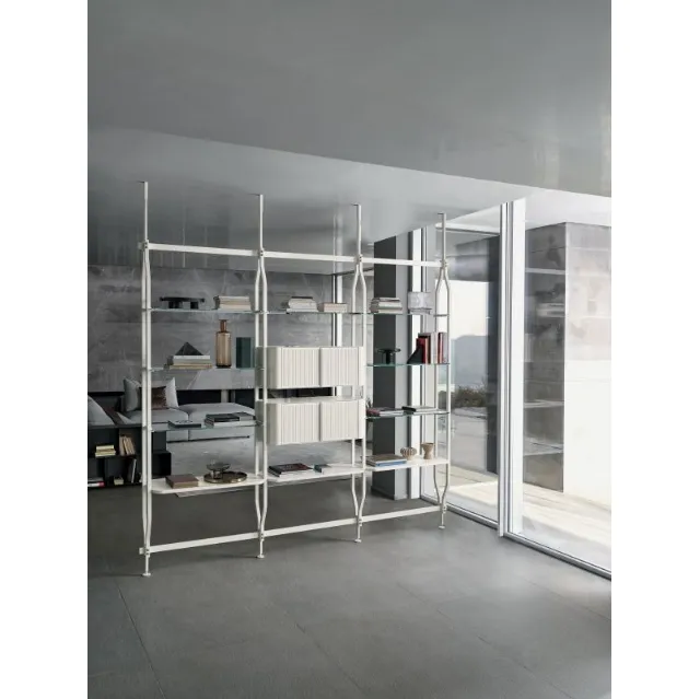 Libreria divisoria in 5 variabili Charlotte a soffitto Bontempi
