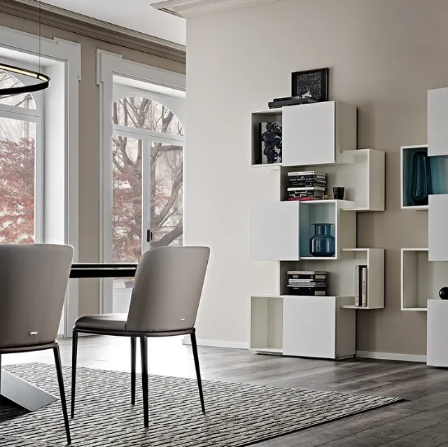 Libreria a muro Piquant in MDF bianco di Cattelan Italia