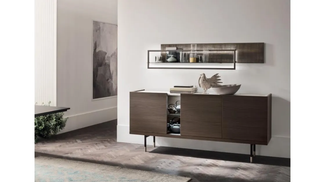 Madia Aura Line AL001 in Rovere Thea e top effetto marmo Calacatta di Maronese Acf