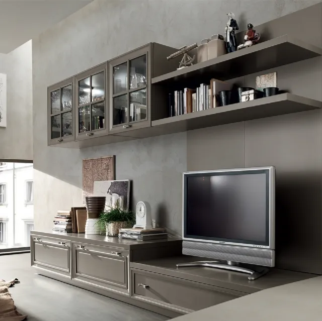 Parete Attrezzata MU459 in finitura Grigio di Maronese Acf