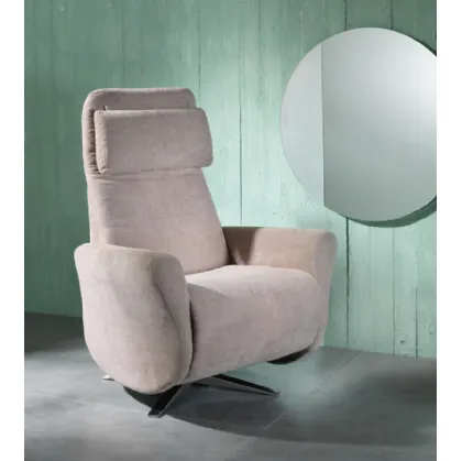 Poltrona relax reclinabile Z004 in tessuto con base cromata di Stones