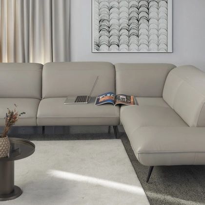 Divano angolare in pelle Mannequin di Calia