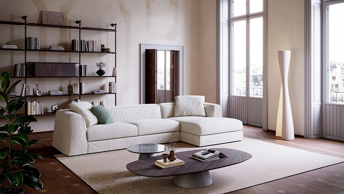 Divano con penisola Mykonos di Cattelan Italia