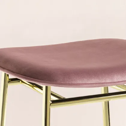 Sgabello in tessuto con struttura in ottone Fifties 02 di Calligaris