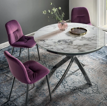 Tavolo rotondo Barone in SuperMarmo di Bontempi