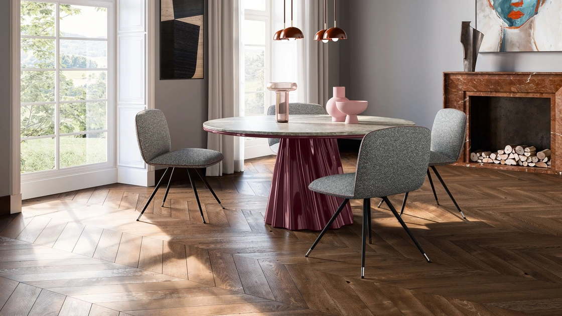 Tavolo Onda con top in marmo di Pianca