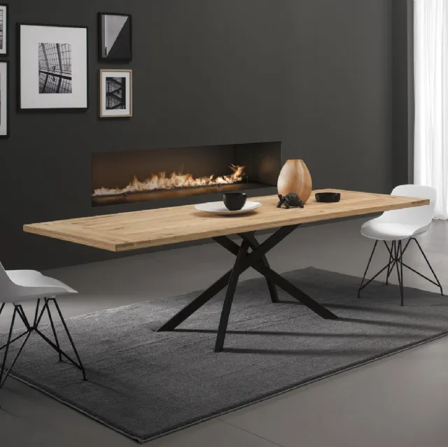 Tavolo T1216FMAG Twist 200 in legno massello di Zamagna