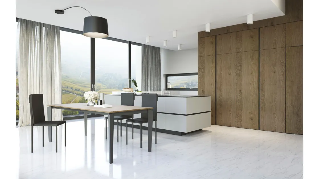 Tavolo T1518 Freccia 140 in melaminico rovere di Zamagna