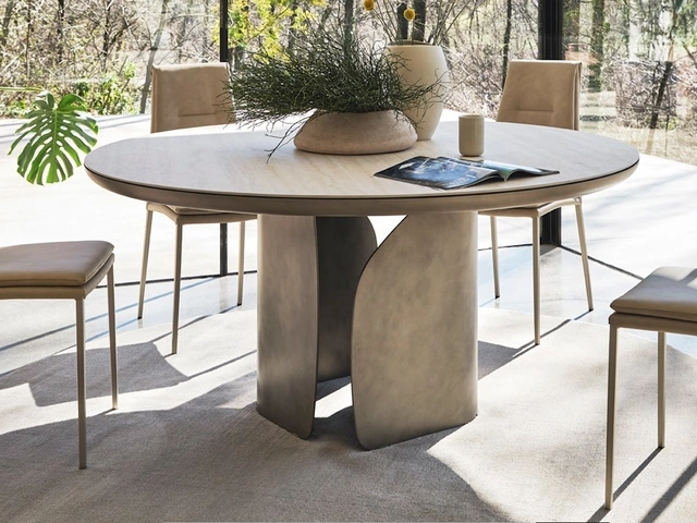 Tavolo rotondo in ceramica Twins di Calligaris