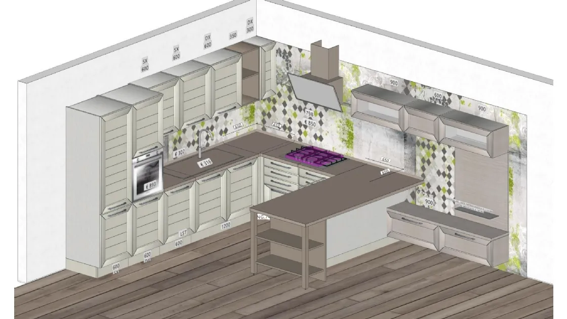 Cucina Lube Claudia: Stile Classico e Design a Penisola