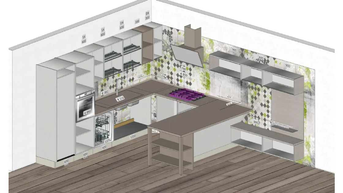 Cucina Lube Claudia: Stile Classico e Design a Penisola