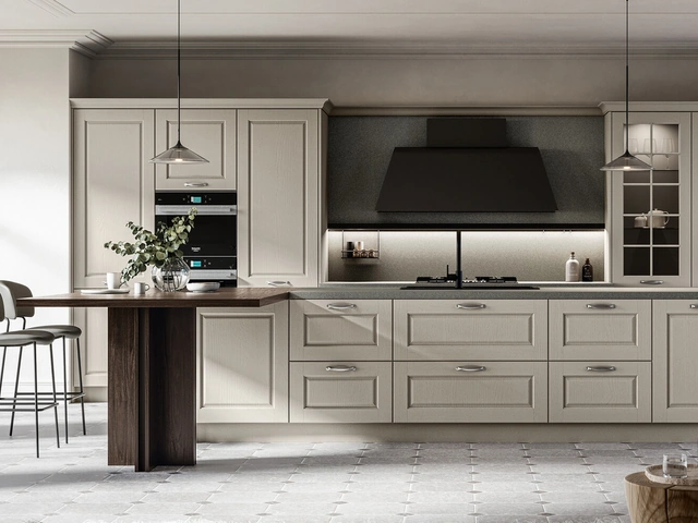 Cucina Classica con isola Asolo 03 in laccato e laminato di Arredo3