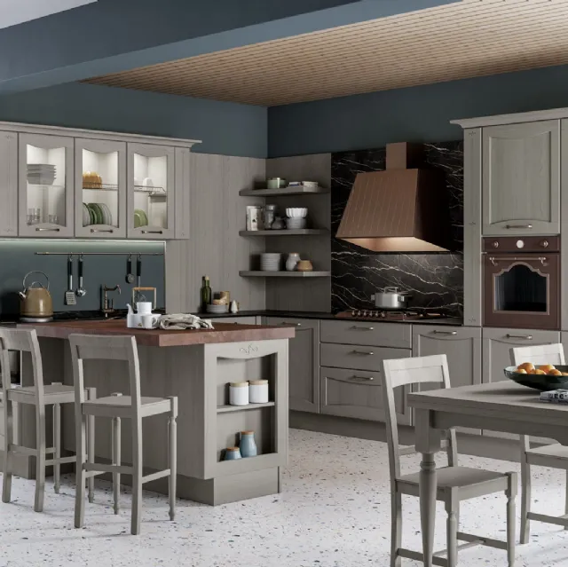 Cucina Classica Aurea finitura Grigio Reale v2 di Creo