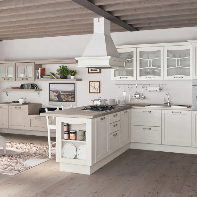 Cucina Classica Aurea finitura Laccato Bianco v2 di Creo