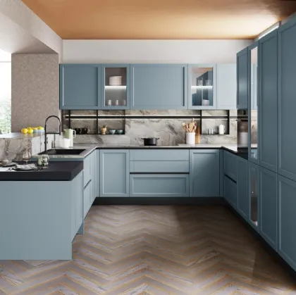 Cucina Classica Contempo angolare in laccato opaco di Creo