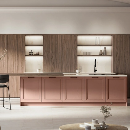 Cucina Classica in laccato a poro aperto con isola Opera di Arredo3