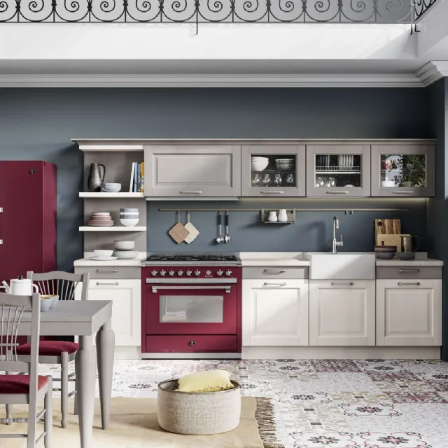 Cucina Classica Oprah Bianco e Rosso di Creo